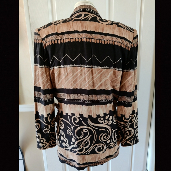 Size 6 A.C. Sport Black & Tan Safari Blazer - Picture 3 of 12